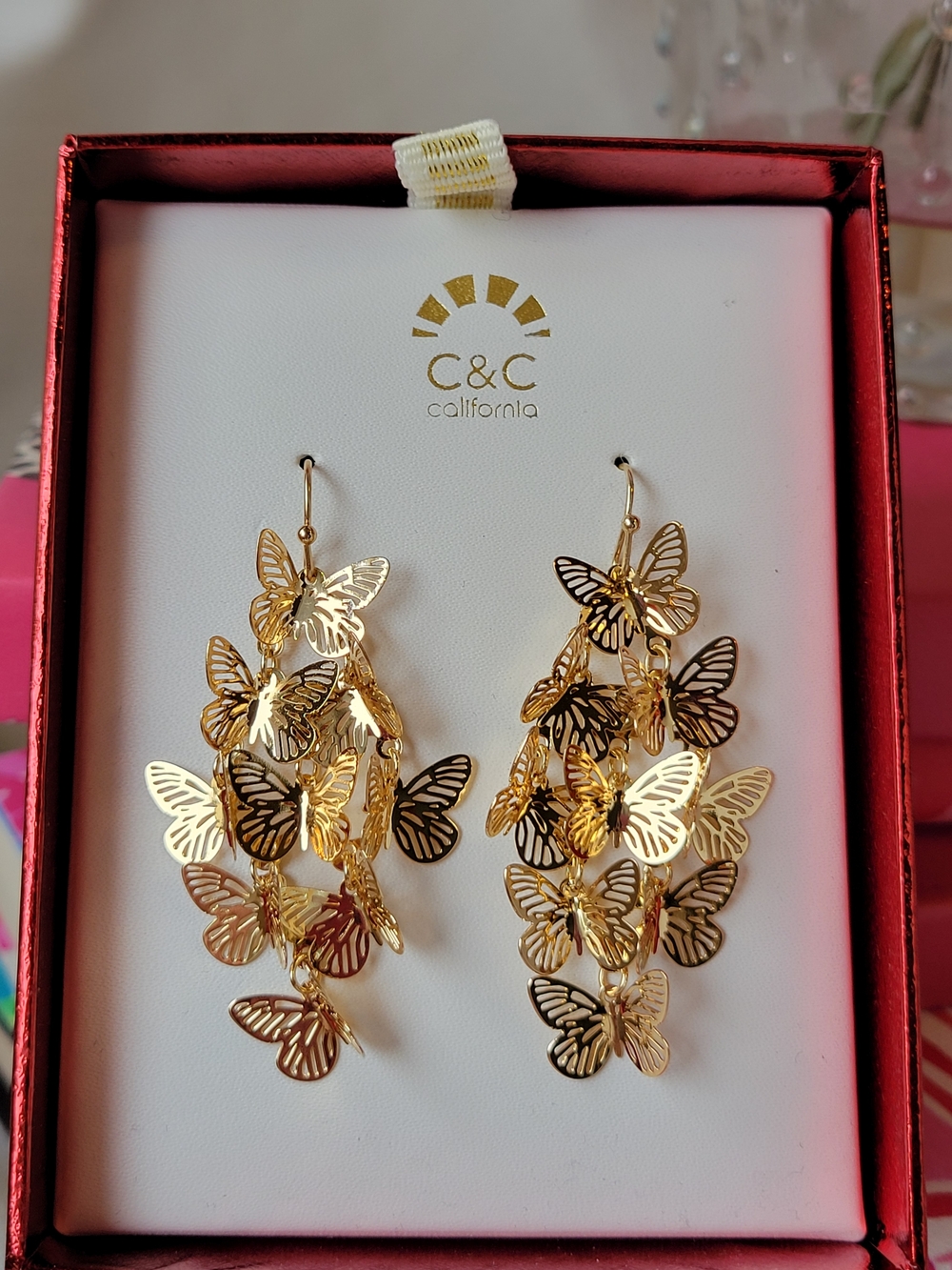 C&C California Gold Butterfly Dangle Earrings